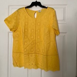 Crown and Ivy XL short sleeve yellow top